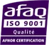 Marque AFAQ ISO 9001 Qualité, délivrée par AFNOR Certification