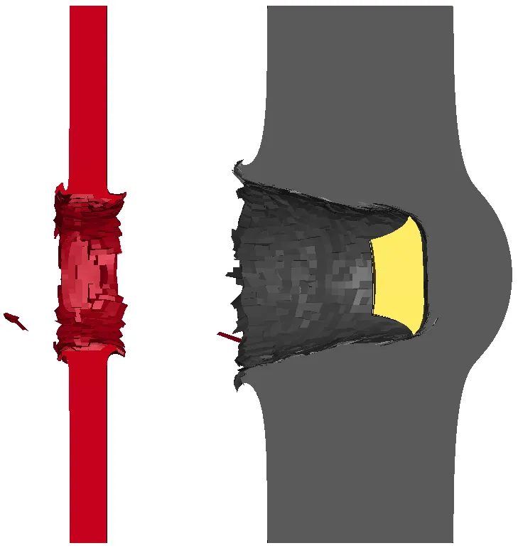 Simulation de la perforation d’une tôle mince puis d’une plaque épaisse par un projectile
