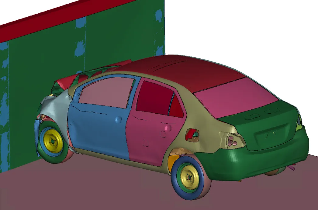 Simulation de l’impact d’un véhicule contre un mur